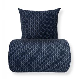 Sengetøj - 100% Bomuld - Vendbart med blåt harlequin design