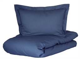 Sengetøj 240x220 cm -  Mørke blå - Jacquardvævet sengesæt - 100% Økologisk bomuldssatin - Turiform