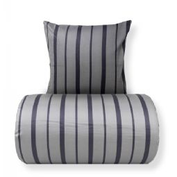 Sengetøj - 100% bomuldssatin - Lana - Grå og sorte striber 