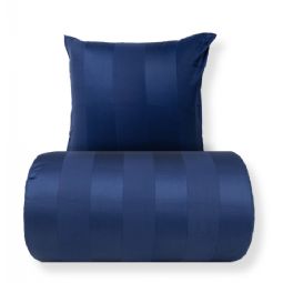 Sengetøj - 100% bomuldssatin - Blå brede striber 