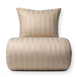Bambus sengetøj - 100% Naturligt bambus - Sandfarvet, jacquardvævet sengesæt med striber
