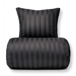 Bambus sengetøj - 100% Naturligt bambus - Gråt, jacquardvævet sengesæt med striber