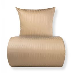 Sengetøj - Egyptisk bomuld - Beige jacquardvævede striber