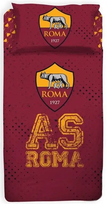 Sengetøj 140x200 cm - AS Roma - Fodbold sengetøj - Sengelinned i 100% bomuld