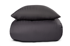 Sengetøj dobbeltdyne 200x200 cm - Mørkegråt sengetøj i 100% Bomuldssatin - Borg Living sengelinned