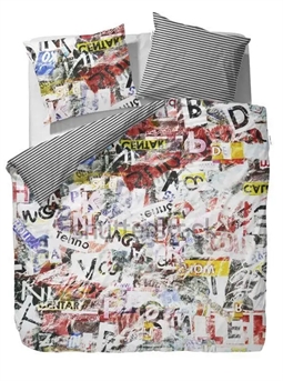 Farverigt sengetøj - 150x210 cm - Colorful newspaper - Vendbar dynebetræk - 100% bomuld - Covers & Co