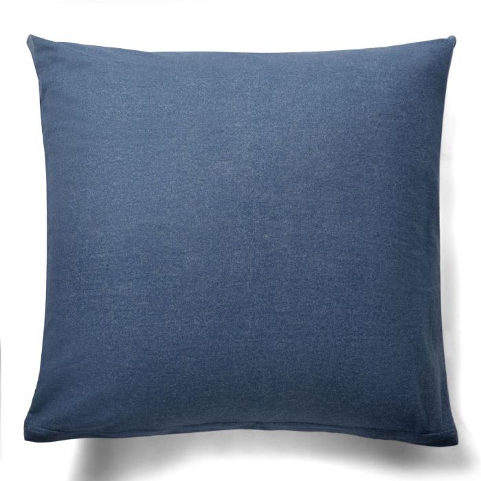 Pudebetræk 60x63 cm - Ensfarvet pudebetræk - Blue Melange - 100% Bomuldsflonel - By Night hovedpudebetræk