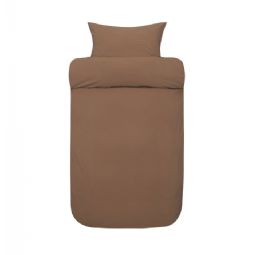 Økologisk sengetøj - 100% stenvasket bomuld - Frøya karamelbrun - Høie of Scandinavia sengelinned