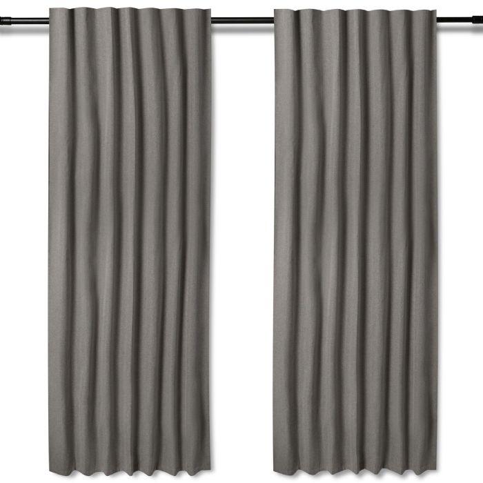 Ekstra langt mørklægningsgardin - 1 stk. færdigsyet gardin 140x300 cm - Grå - Nordstrand Home blackout gardinlængder med rynkebånd