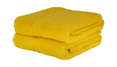 Gæstehåndklæde - 30x50 cm - Gul - 100% Bomulds håndklæde - Ekstra blødt