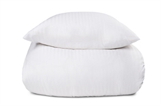 Dobbelt sengetøj i 100% Bomuldssatin - 200x220 cm - Hvidt ensfarvet sengesæt - Borg Living sengelinned