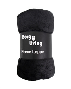 Fleece tæppe - Sort - 150x200 cm - Blødt og lækkert sofatæppe - Borg Living