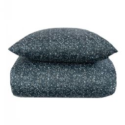 Prikket sengetøj - 100% Blødt bomuldssatin - Marble Blue - By Night sengesæt