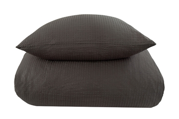 Gråt sengetøj - 150x210 cm - Bæk og bølge sengetøj - 100% Bomuld - By Night sengelinned i krepp