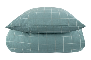 Bæk og bølge sengetøj - Ternet sengetøj - Dusty Green Check - Borg Living sengesæt