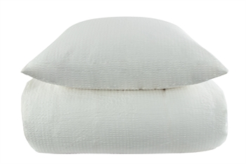 Bæk og Bølge sengetøj 150x210 cm - Hvidt sengesæt 100% Bomulds krepp - By Night sengelinned 