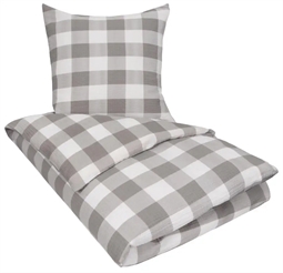 Ternet sengetøj 240x220 - King size - Bæk og Bølge sengetøj - Check grey - Sengelinned i 100% Bomuld