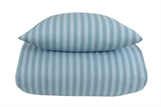 Stribet sengetøj - 150x210 cm - Stripes blue - Lyseblå - Sengelinned i 100% Bomuld - Borg Living sengesæt