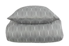 Sengetøj 140x200 cm - Wave grey - Mønstret sengesæt - Microfiber - In Style
