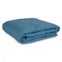 Vattæppe - Lyseblå fiber sommerdyne af fibervat - Quiltet tæppe - Zen Sleep fiberdyne