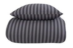 King size sengetøj 240x220 cm - Stripes grey - Stribet dobbelt dynebetræk - 100% Bomuld - Borg Living