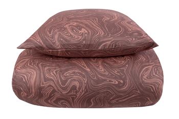 Mønstret sengetøj 150x210 cm - 100% Blødt bomuldssatin - Marble lavendel - By Night sengesæt