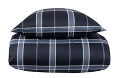 King size sengetøj 240x220 - Big check blue - Dobbelt sengetøj - 100% Bomuldssatin - By Night