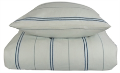 Flonel sengetøj - 140x200 cm - Stribet sengetøj blå - 100% Bomuld - Matheo - Nordstrand Home sengesæt