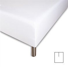 Stræklagen med U-split - 160x200 cm - Hvid - 100% Bomuld - Faconlagen til madras elevationsseng