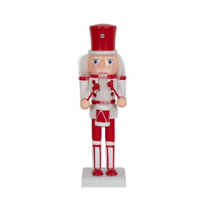 Nøddeknækker - 26 cm høj - Med trommer - Nøddeknækker julefigur