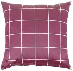  Pudebetræk 60x63 cm - Check dark rose - Rosa - 100% Bomuldssatin