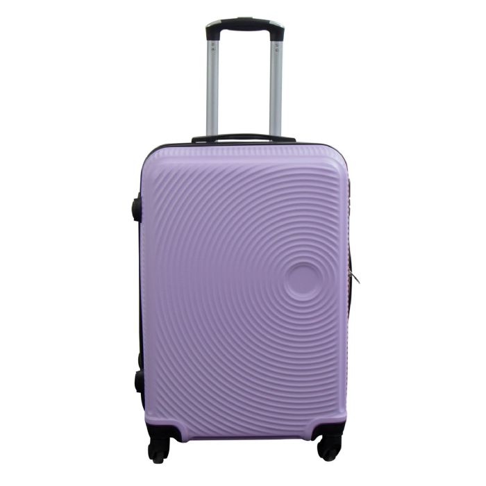 Kuffert - Str. Medium - Hard case kuffert - Lyslilla cirkler - Smart billig rejsekuffert