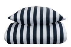 Sengetøj - 140x200 cm - Blå og hvid stribet sengesæt - 100% Bomuldssatin sengetøj - Nordic Stripe