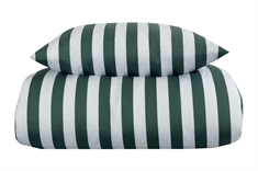 Dobbeltdyne sengetøj 200x220 cm - Grøn og hvid stribet sengesæt- 100% Bomuldssatin sengetøj - Nordic Stripe