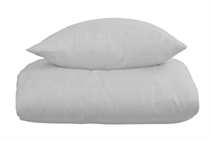 Dobbeltdyne sengetøj 200x200 cm - Check white - Hvidt sengetøj - 100% Bomuldssatin - By Night sengetøj til dobbeltdyner