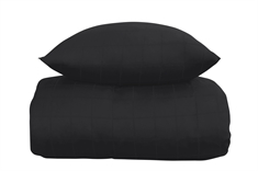 Ternet sengetøj 140x200 cm - Check Black - 100% Bomuldssatin sengetøj - By Night sengesæt