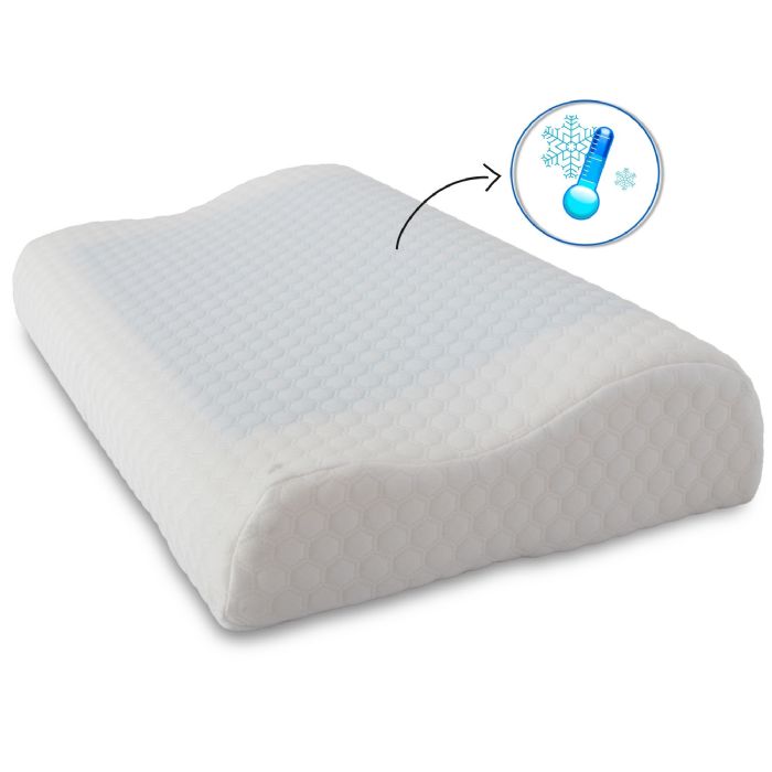 Memoryskum pude med kølende gel og indbygget støtte -  Zen Sleep Nakkepude 