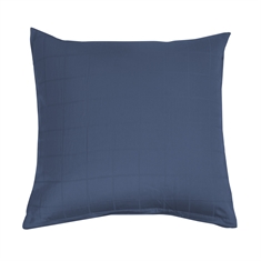 Pudebetræk 60x63 cm - Check Blue - Blå - Jarcquardvævet - 100% Bomuldssatin 