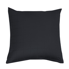 Pudebetræk 60x63 cm - Check Black - Sort - Jacquardvævet - 100% bomuldssatin 