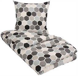 Dobbelt sengetøj 200x200 cm - Cube grey - Grå -  Microfiber 