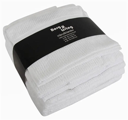 Håndklæde pakke -12 stk - Hvid - 100% Bomuld - Luksus håndklæder fra Borg Living