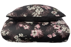 Sengetøj 240x220 cm - King size sengesæt - Flowers & Dots - Vendbart dobbelt dynebetræk - 100%  Bomuldssatin
