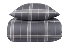 Ternet sengetøj 150x210 cm - Big check grey - Sengetøj i 100% Bomuldssatin - By Night sengesæt
