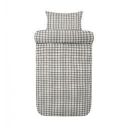 Vævet krepp sengetøj - 100% blød bomuld - Grøn med tern - Bæk og bølge sengelinned - Kyrre Høie Of Scandinavia 