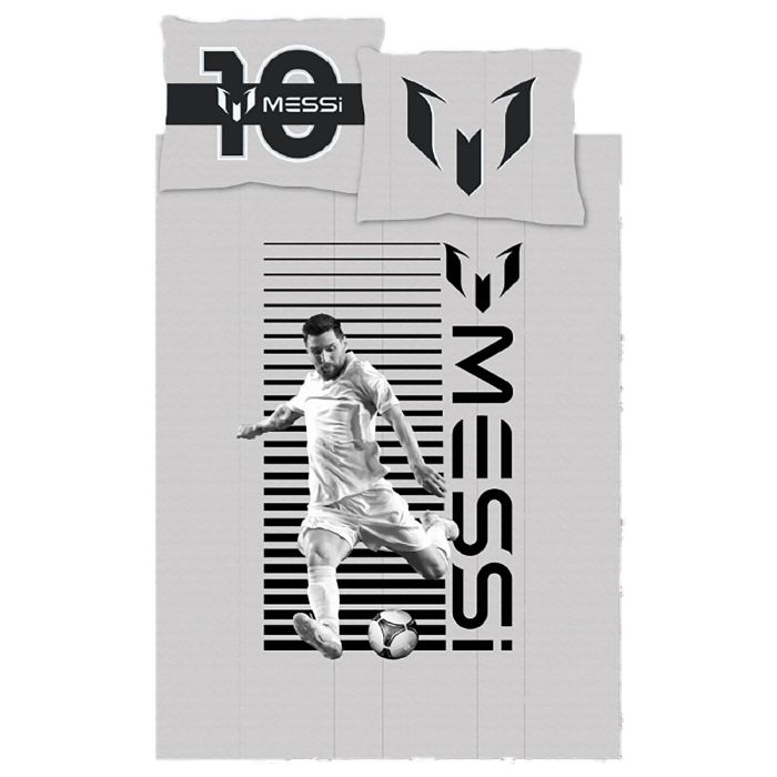 Sengetøj med Messi -140x200 cm - Fodbold sengetøj med Messi - Sengesæt 100% blød bomuld 