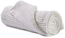Strikket babytæppe - 100% Bomuld - Iselin hvid - 70x100 cm - Borås Cotton