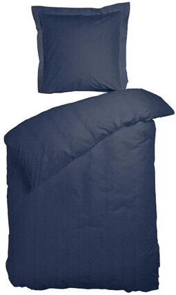 Blåt sengetøj 140x220 cm - Sengesæt med cirkel mønster -  Sengelinned i 100% Bomuldssatin - Night & Day