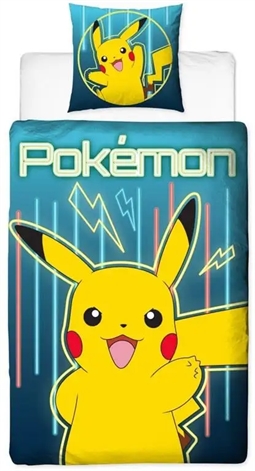 Pokemon Sengetøj - 150x210 cm - Poke ball - Dynebetræk med 2 i 1 design - 100% bomuld