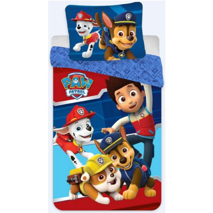 Sengetøj 150x210 cm - Paw Patrol - 2 i 1 design - 100% bomuld