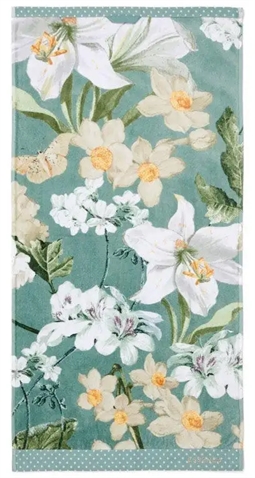 Essenza Rosalee badehåndklæde - 70x140 cm - Grøn - 100% økologisk bomuld - Essenza badehåndklæder 